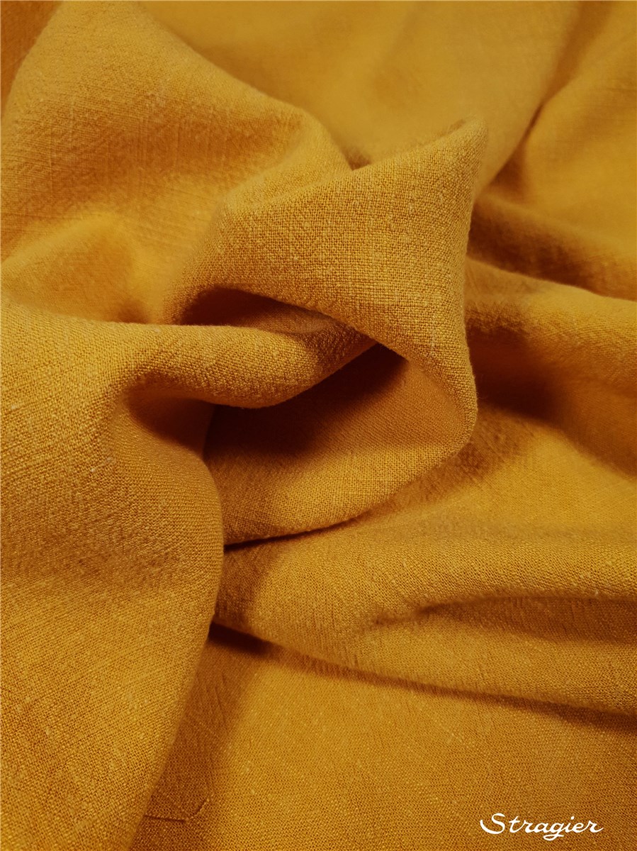 Lin-Viscose Lavé - super Soft - uni - Jaune Safran