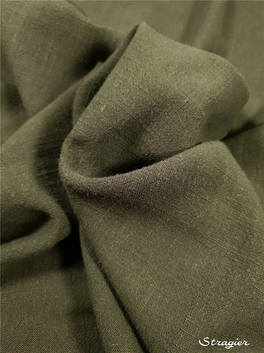 Lin-Viscose Lavé - super Soft - uni - Khaki