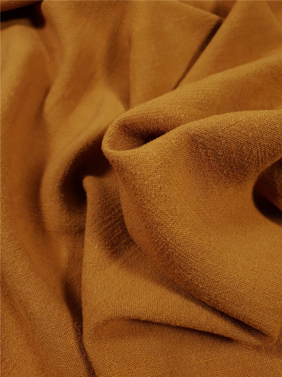 Lin-Viscose Lavé - super Soft - uni - Ocre Camel