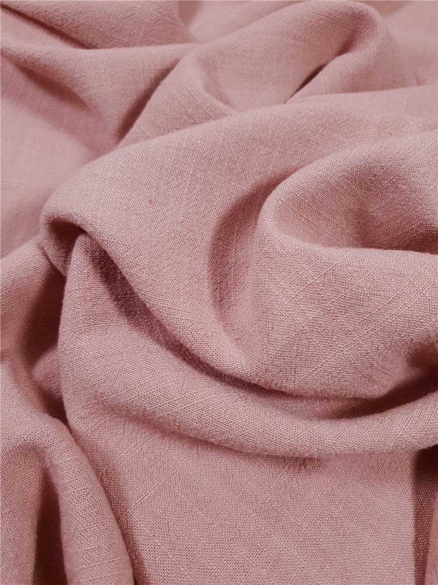 Lin-Viscose Lavé - super Soft - uni - Rose Zéphyr