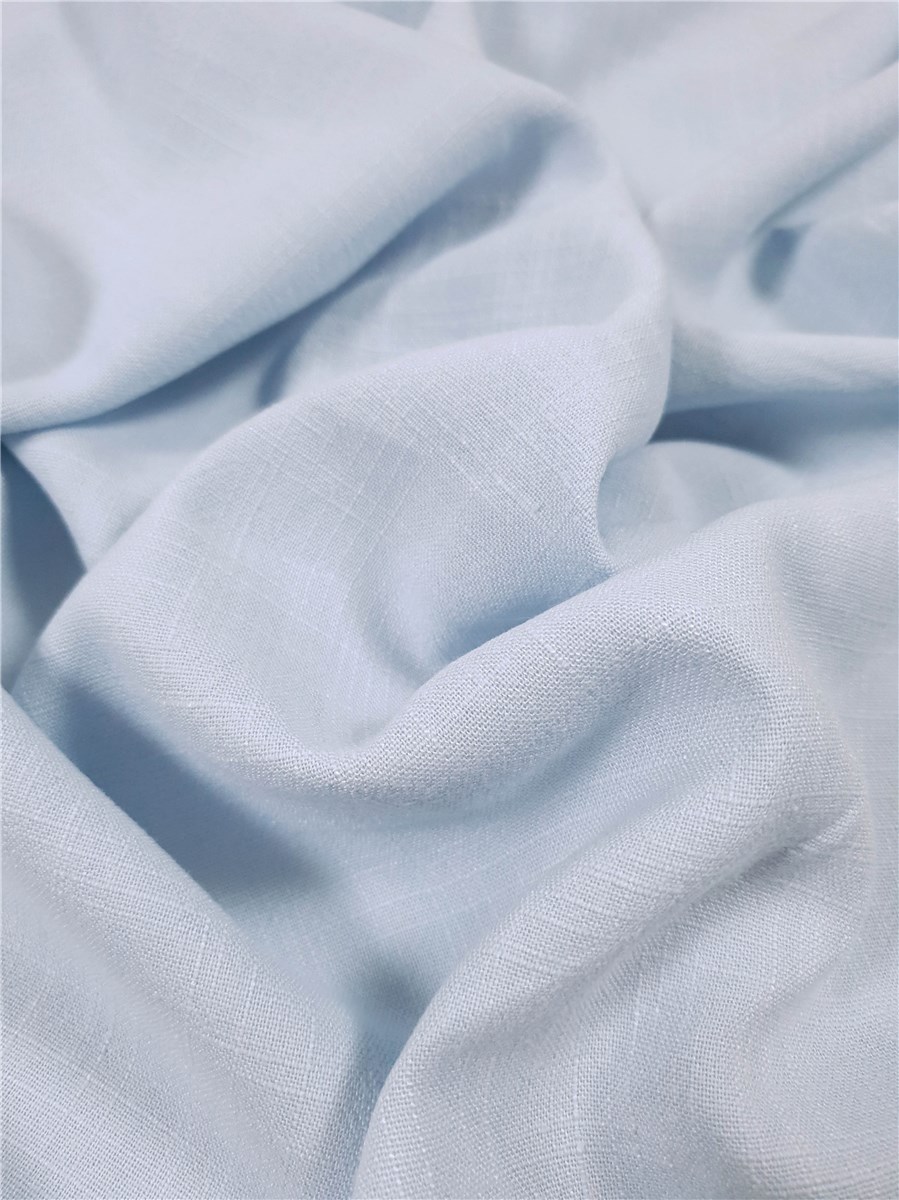 Lin-viscose Lavé - super Soft - uni - Bleu pâle 