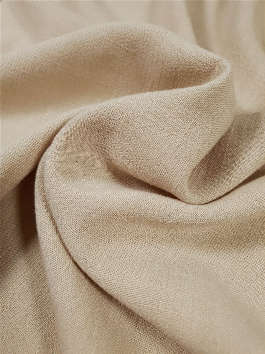 Lin-viscose Lavé - super Soft - uni - Beige clair