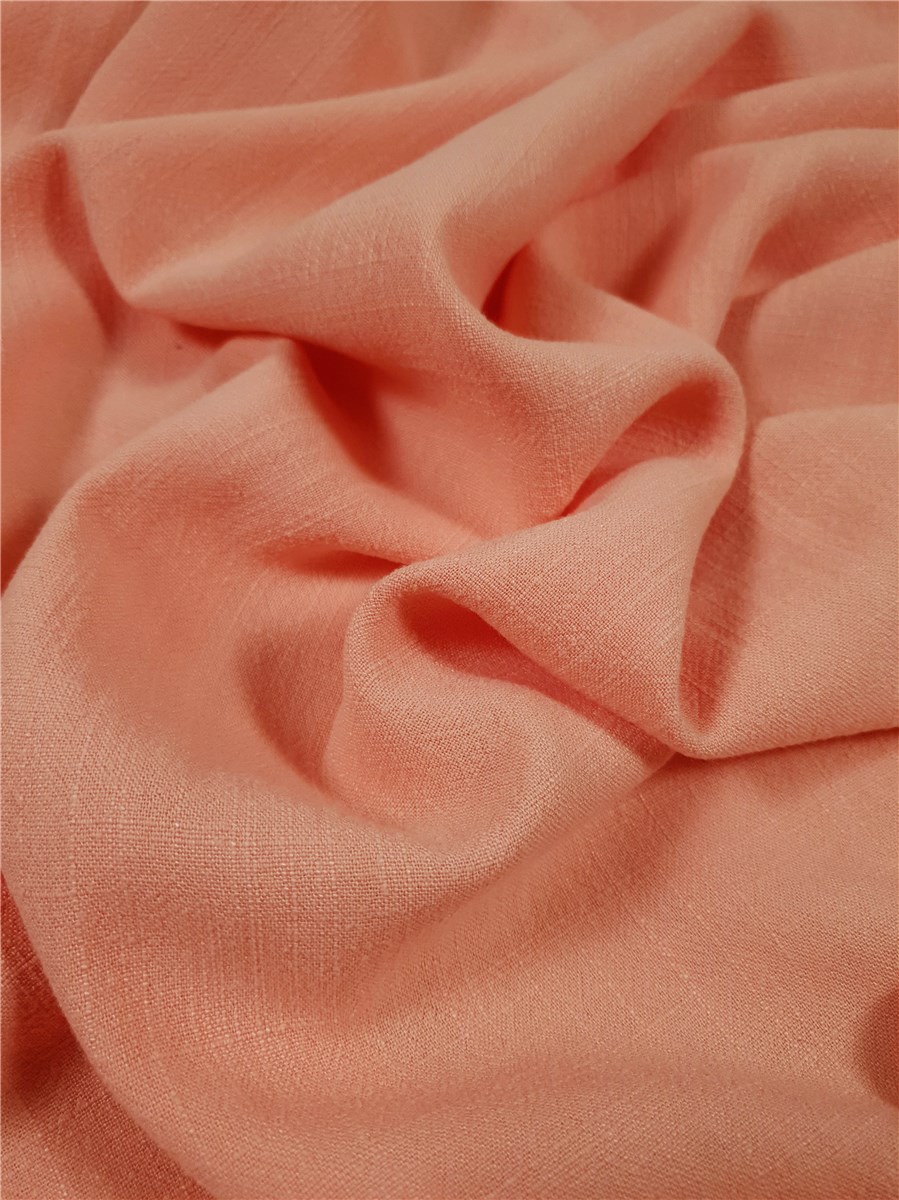 Lin-viscose Lavé - super Soft - uni - Pêche