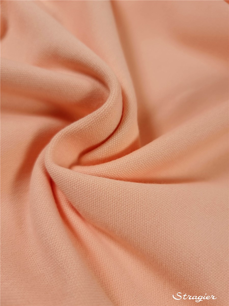 Tricot - Pur coton - UNE - uni - Pêche claire 