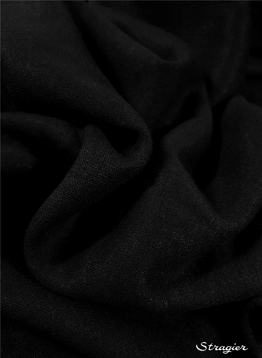 Knitted Fabric - Soft - uni - Noir