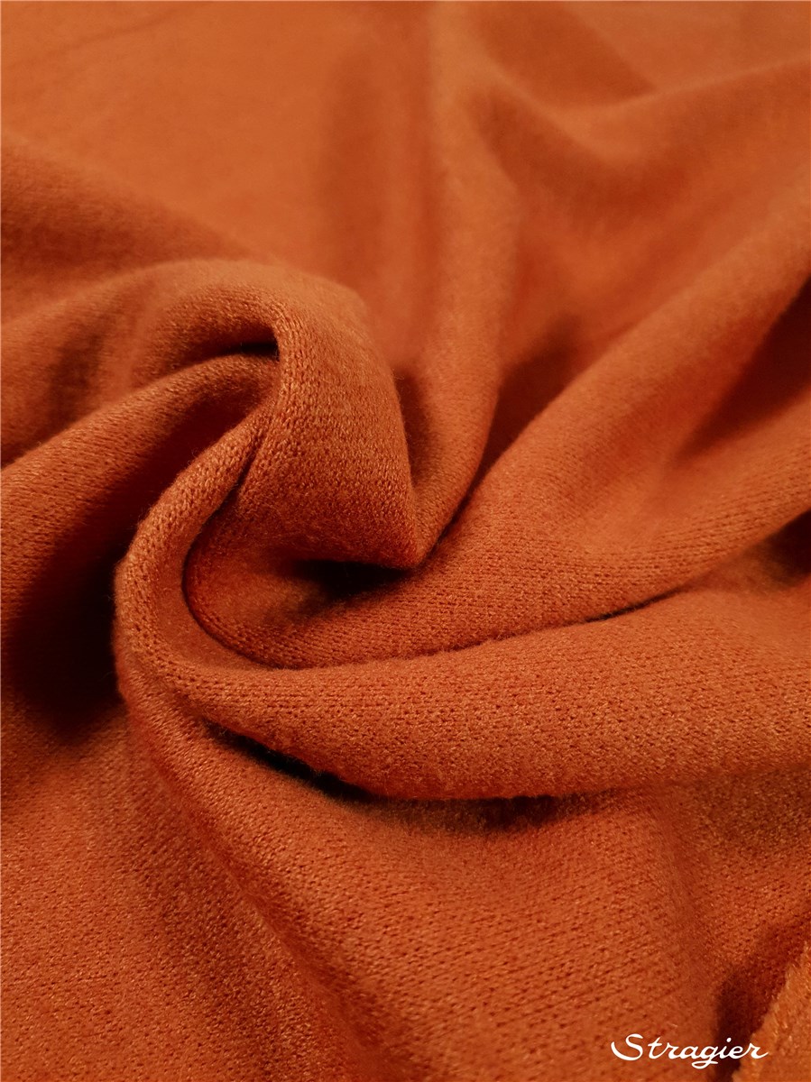 Knitted Fabric - Soft - uni - Orange Corail