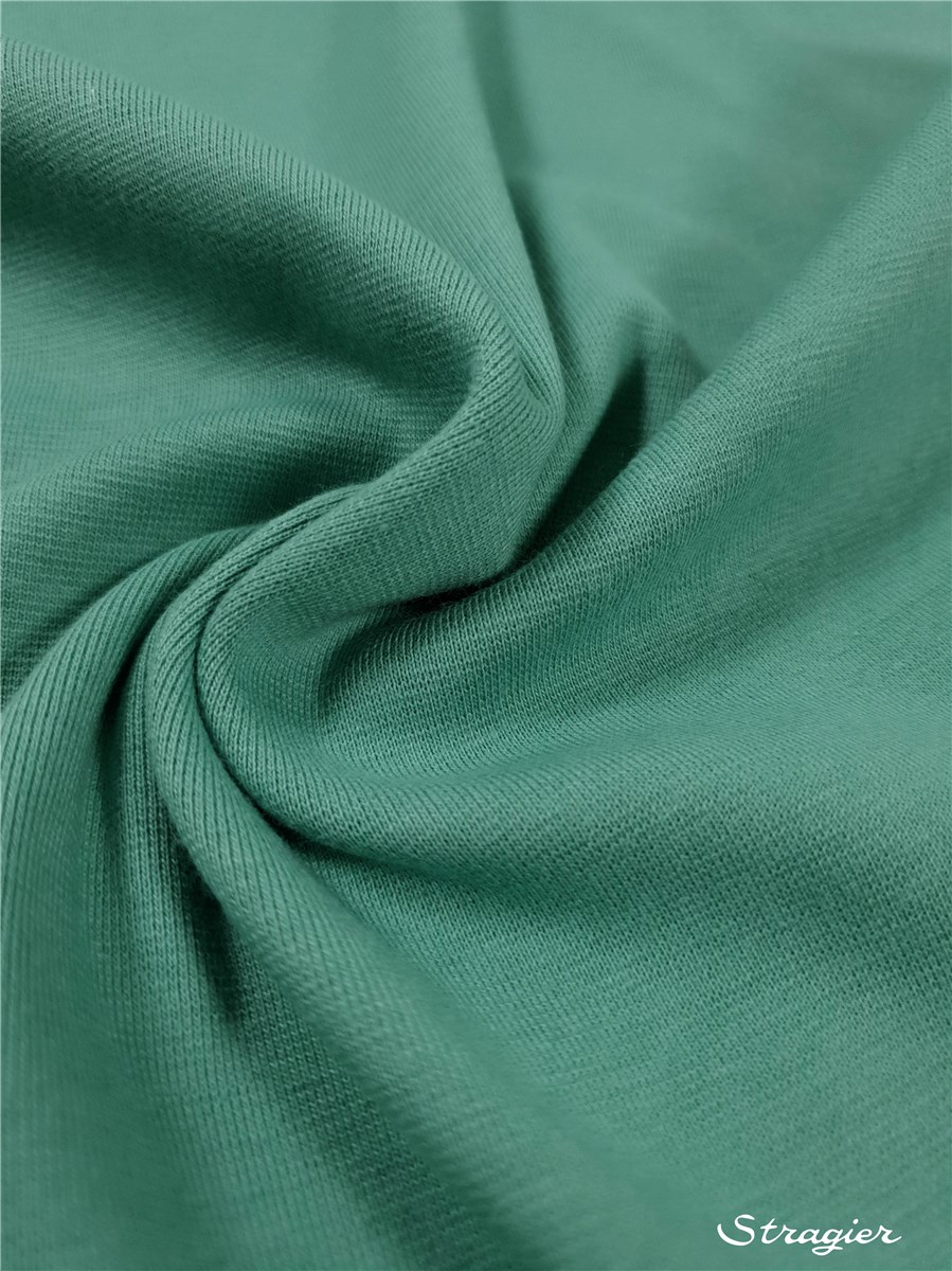 Bord Côte en Coton Bio - Uni - Vert Lapis 