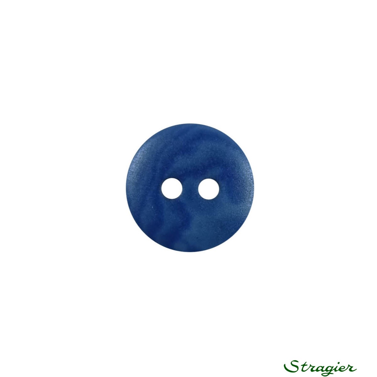 Ivory-Nut Buttons - 2 trous - Bleu Méditerranée - 12 mm