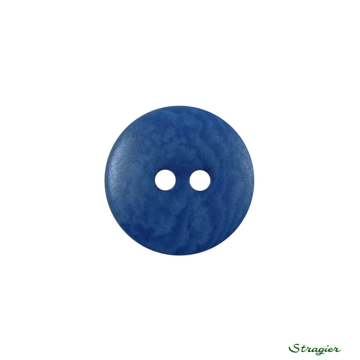 Ivory-Nut Buttons - 2 trous - Bleu Méditerranée - 15 mm