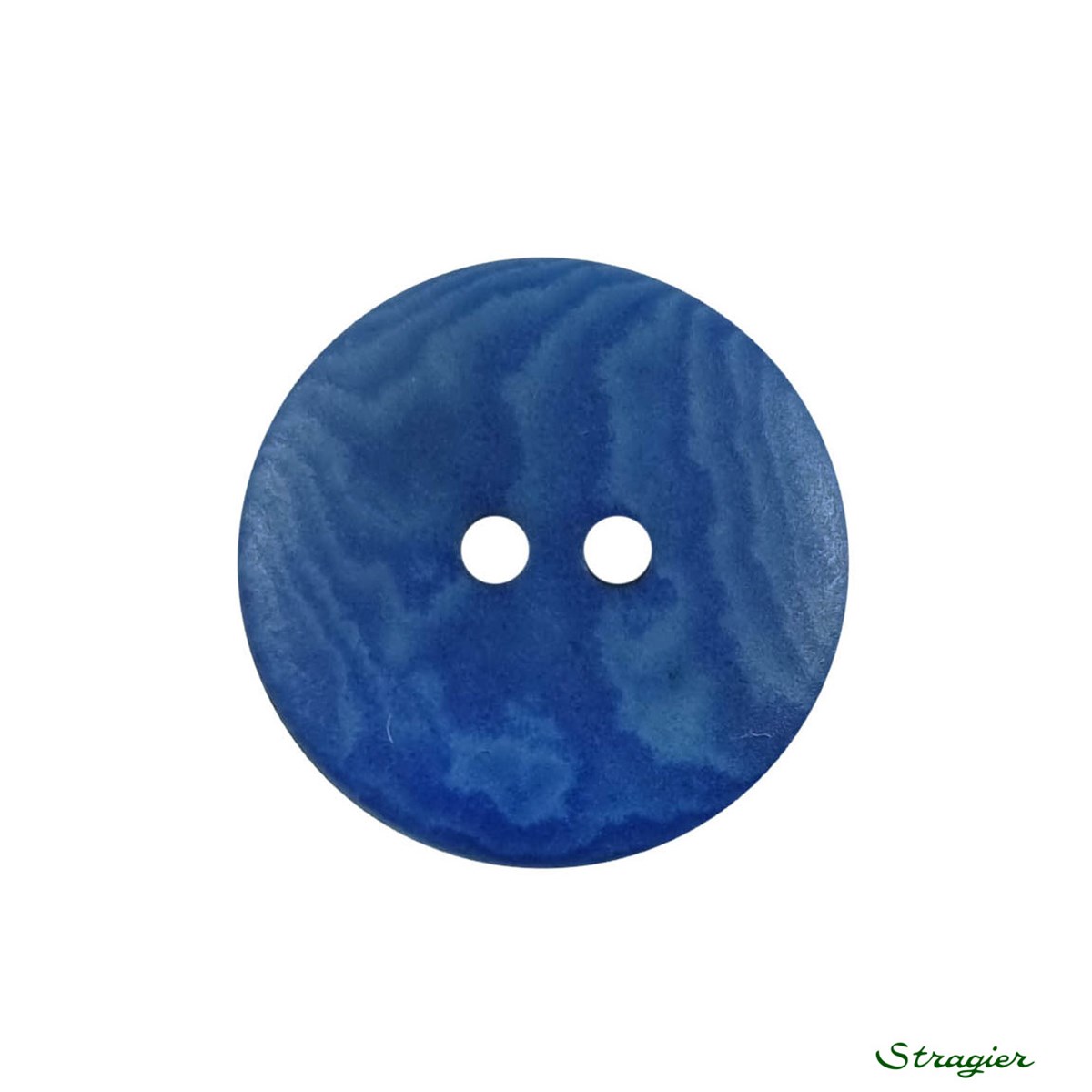 Ivory-Nut Buttons - 2 trous - Bleu Méditerranée - 20 mm