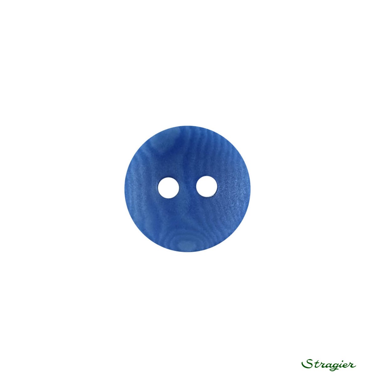 Boutons Corozo - 2 trous - Bleu Optimiste - 12 mm
