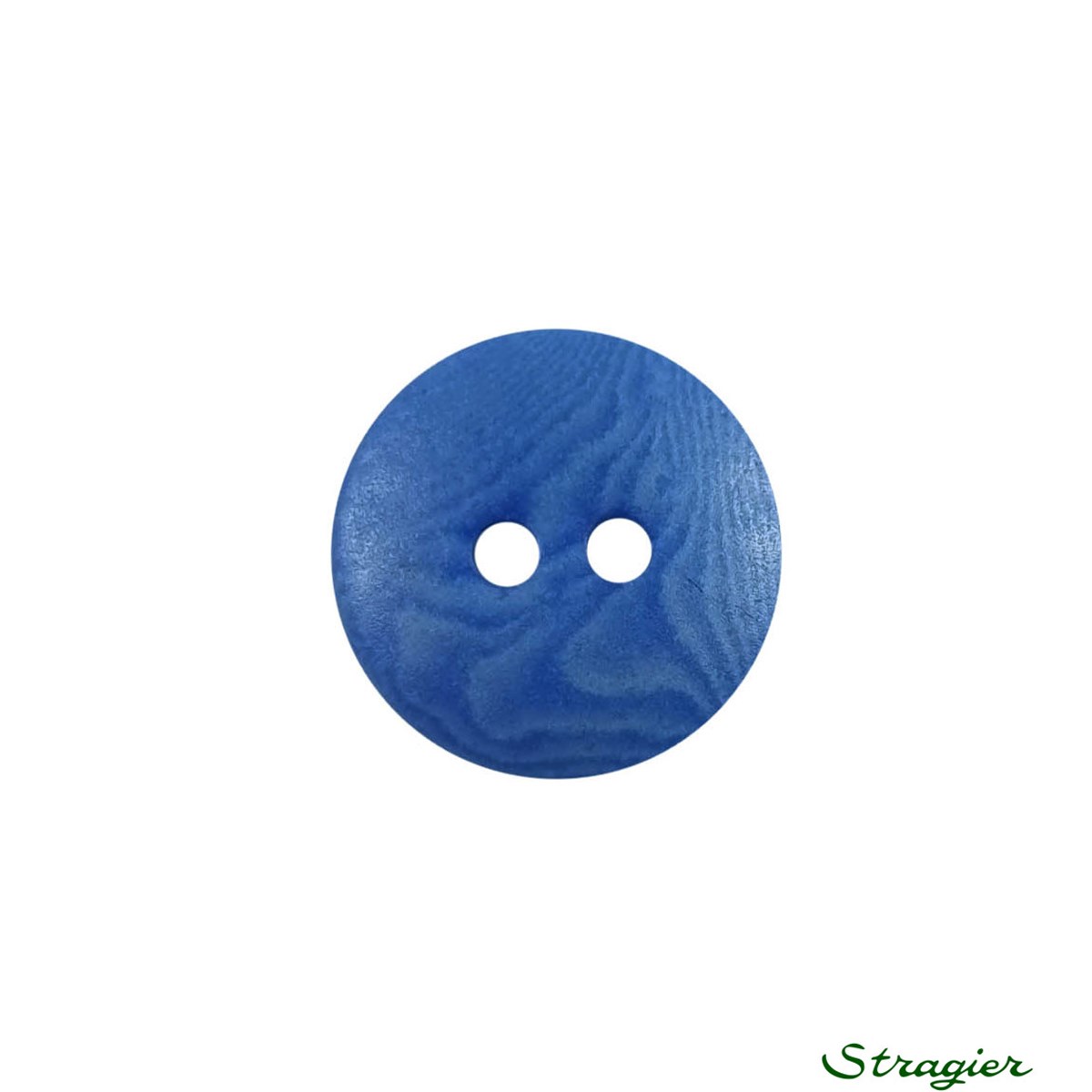 Boutons Corozo - 2 trous - Bleu Optimiste - 15 mm