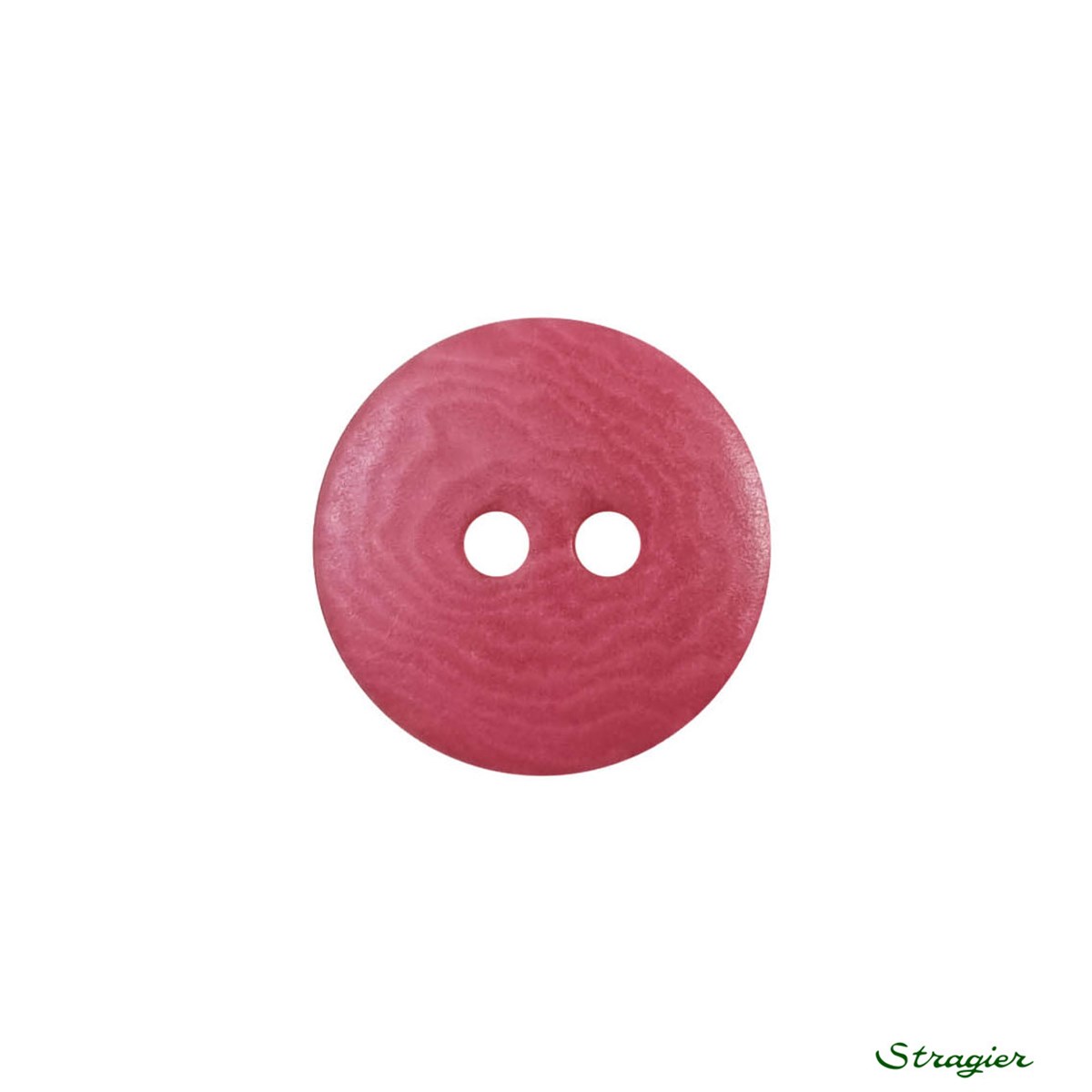 Boutons Corozo - 2 trous - Framboise givrée - 15 mm