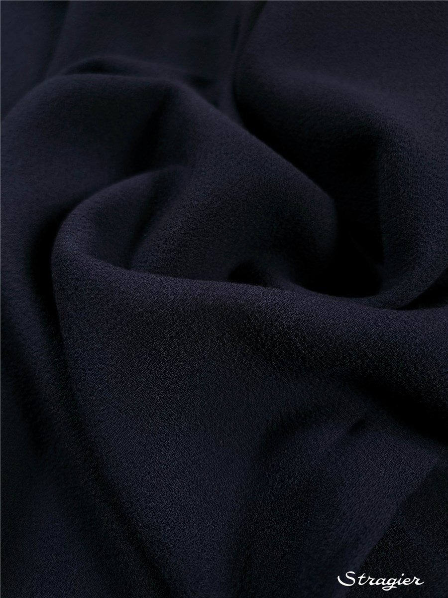 Double Wool Crepe - Plain - Bleu Impérial
