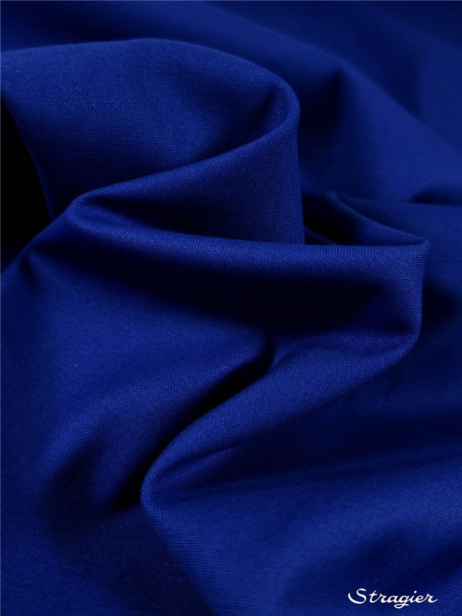 Satin de Coton Extensible - uni - Bleu Méditerranée