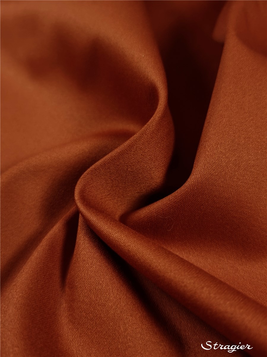 Cotton Satin - Stretch - uni - Noisette