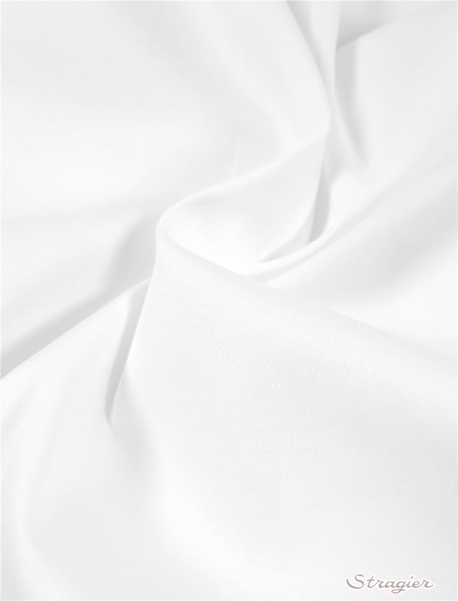 Satin de Coton Extensible - uni - Blanc
