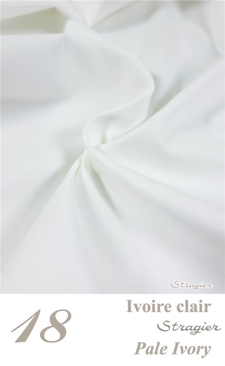 Satin Coton Soyeux - Extensible - uni - Ivoire clair Stragier