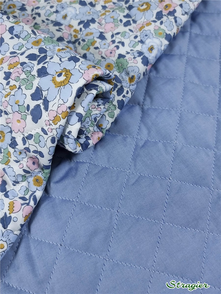 Liberty Quilted Fabric - 2019 Betsy - Bleu Denim