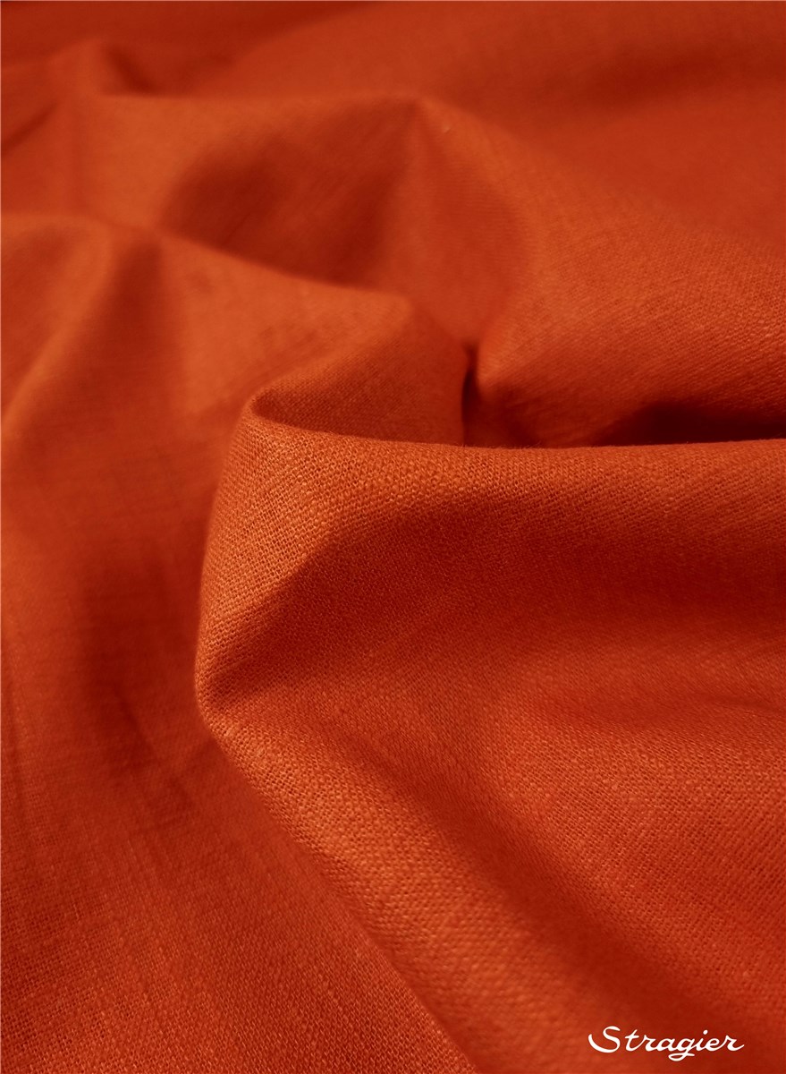 Toile pur Lin - Uni - Paprika