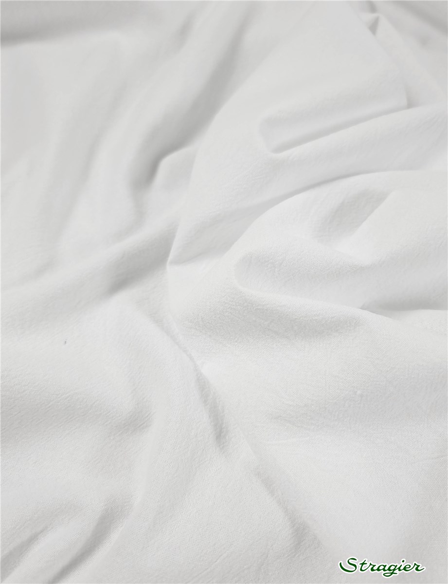 Cotton - washed - uni - Blanc