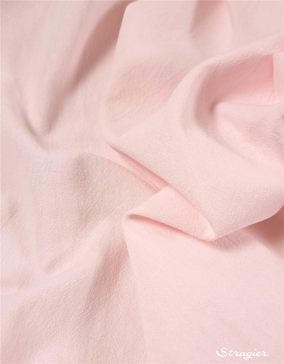 Cotton - washed - uni - Rose clair
