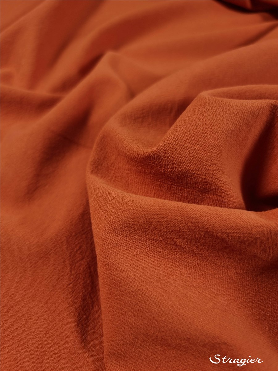 Coton lavé - uni - Terracotta