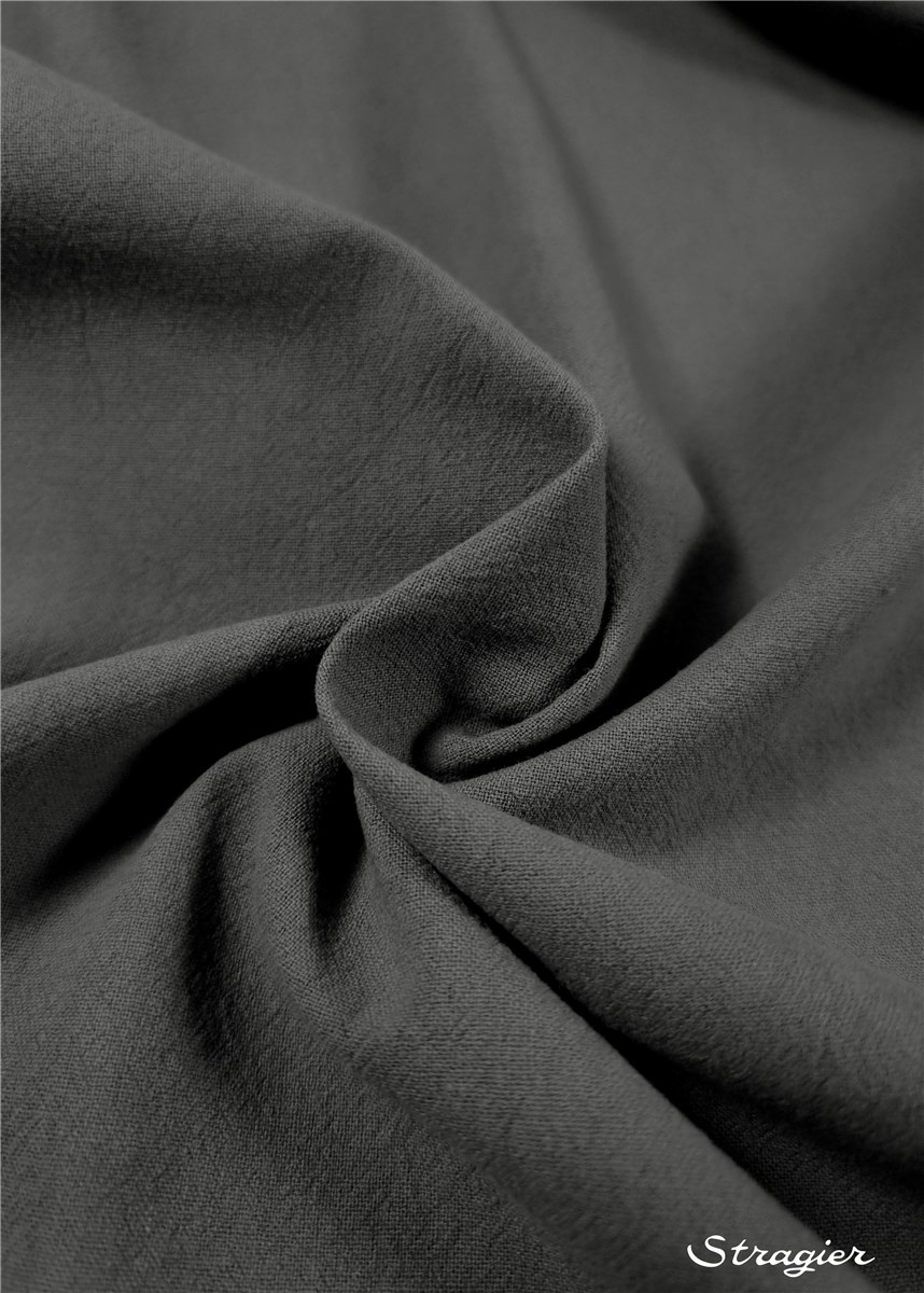 Coton lavé - uni - Gris 