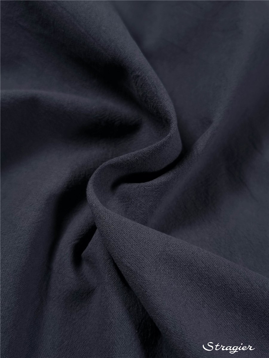 Coton lavé - uni - Gris Acier