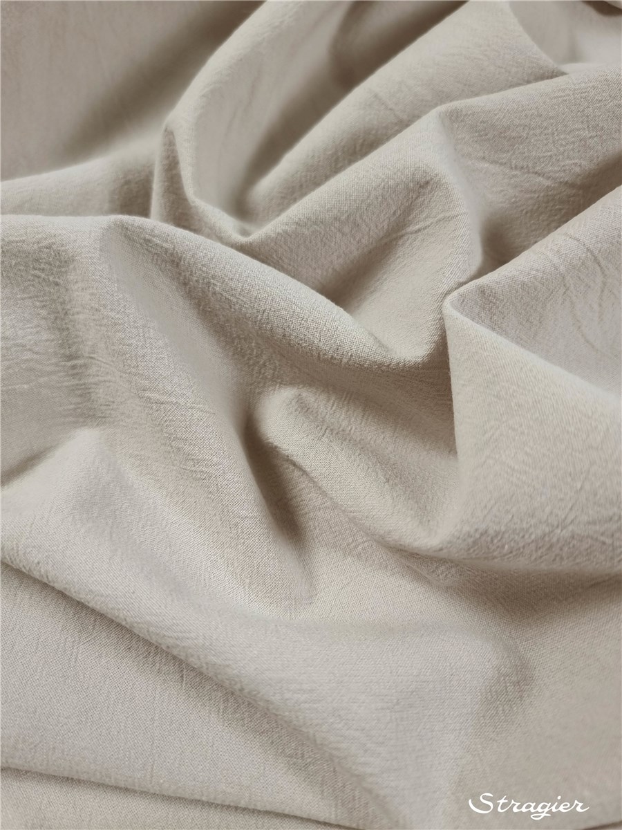 Coton lavé - uni - Beige clair 