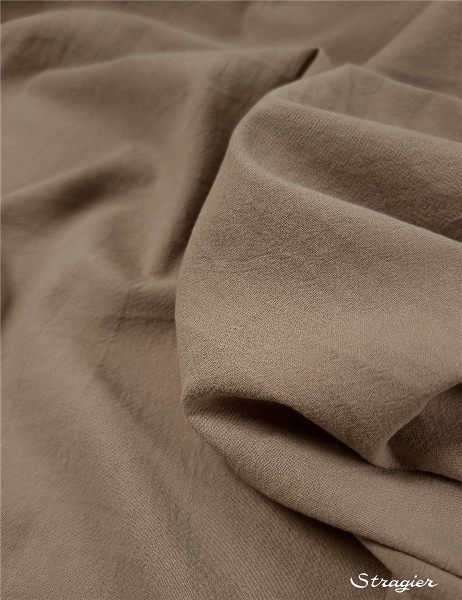 Cotton - washed - uni - Beige taupé