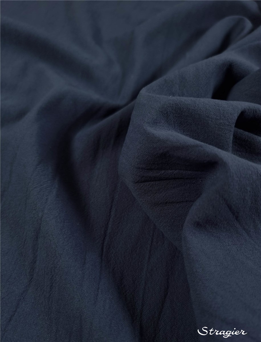 Coton lavé - uni - Denim 