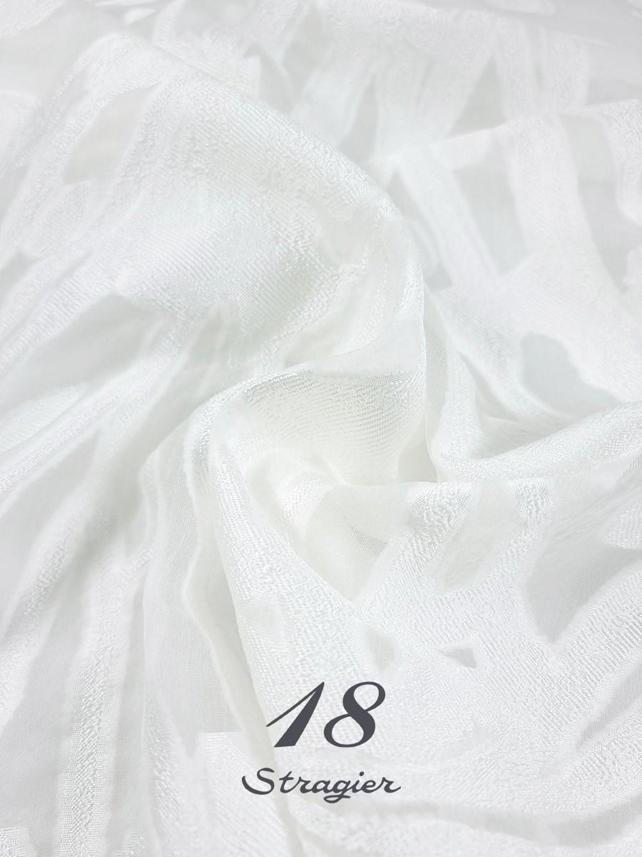 Organza Jacquard - fils coupés - Illiana - Ivoire clair Stragier