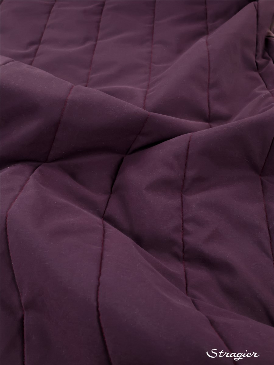 Matelassé peau de pêche - Prune - défaut plis marqué - Prix réduit