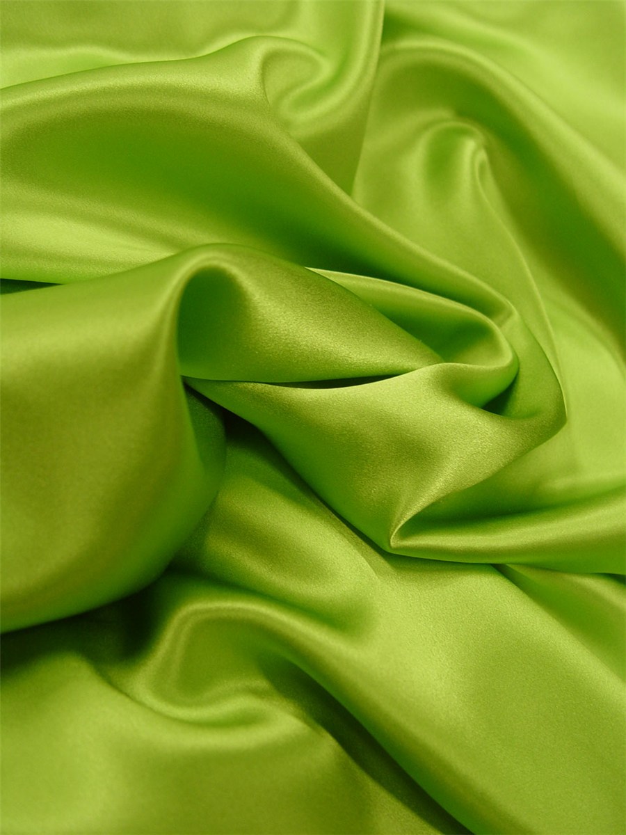 Silk Satin Crepe - Plain - Apple