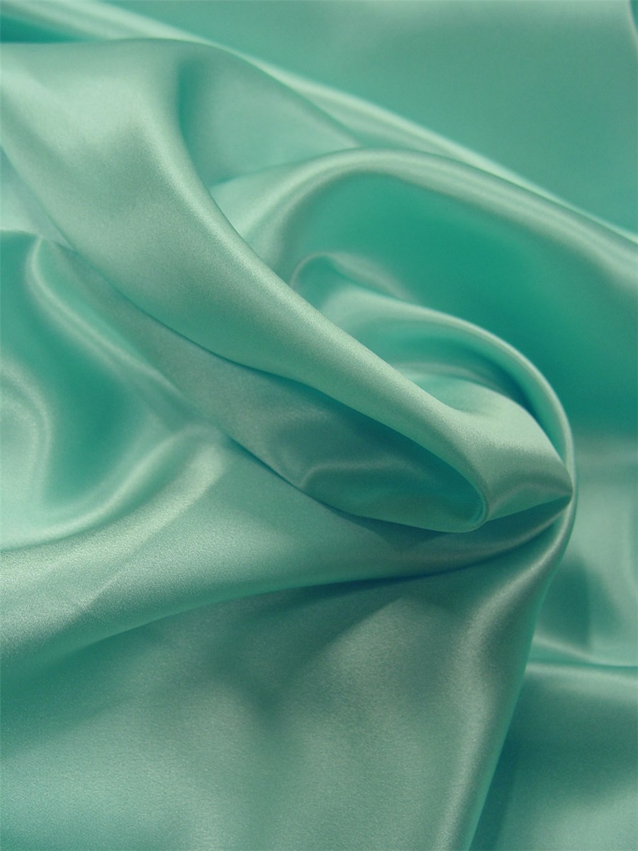 Silk Satin Crepe - Plain - Aqua