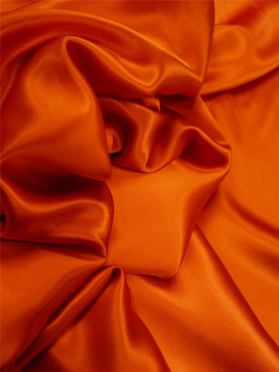 Silk Satin Crepe - Plain - Burnt Orange