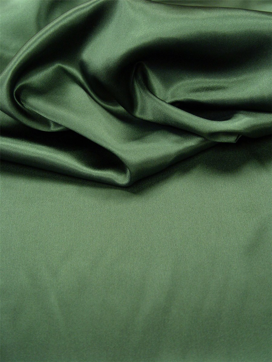 Crepe Satin en Soie - Uni - Forest