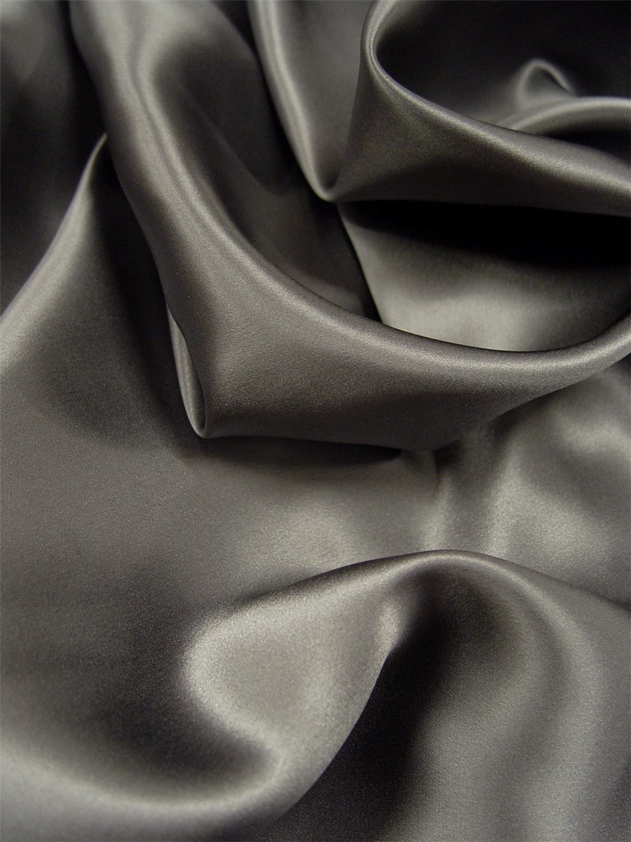 Silk Satin Crepe - Plain - Graphite