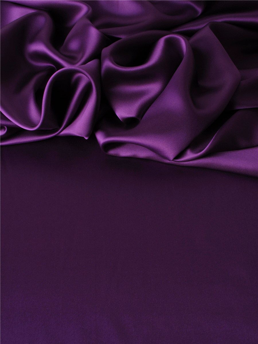 Crepe Satin en Soie - Uni - Heather