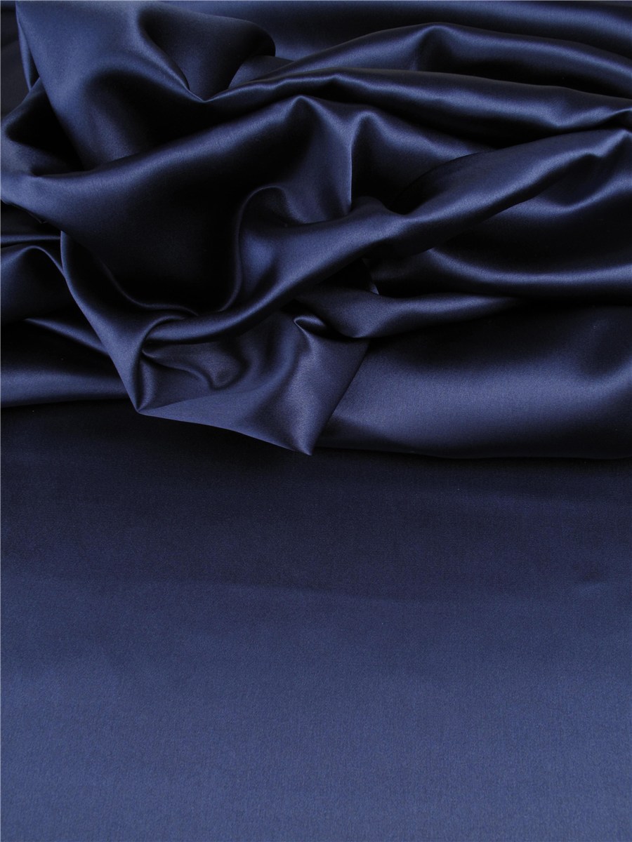 Silk Satin Crepe - Plain - Indigo