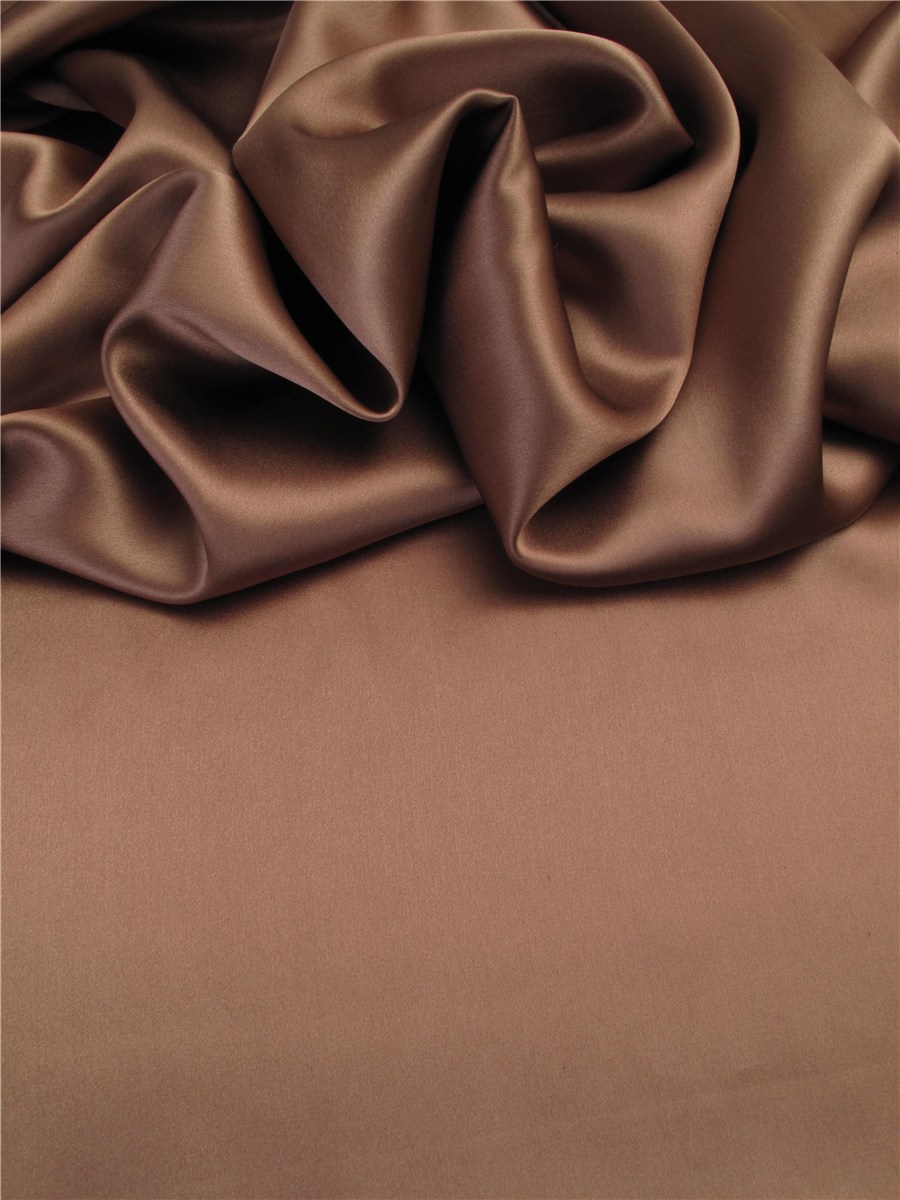 Crepe Satin en Soie - Uni - Mocha