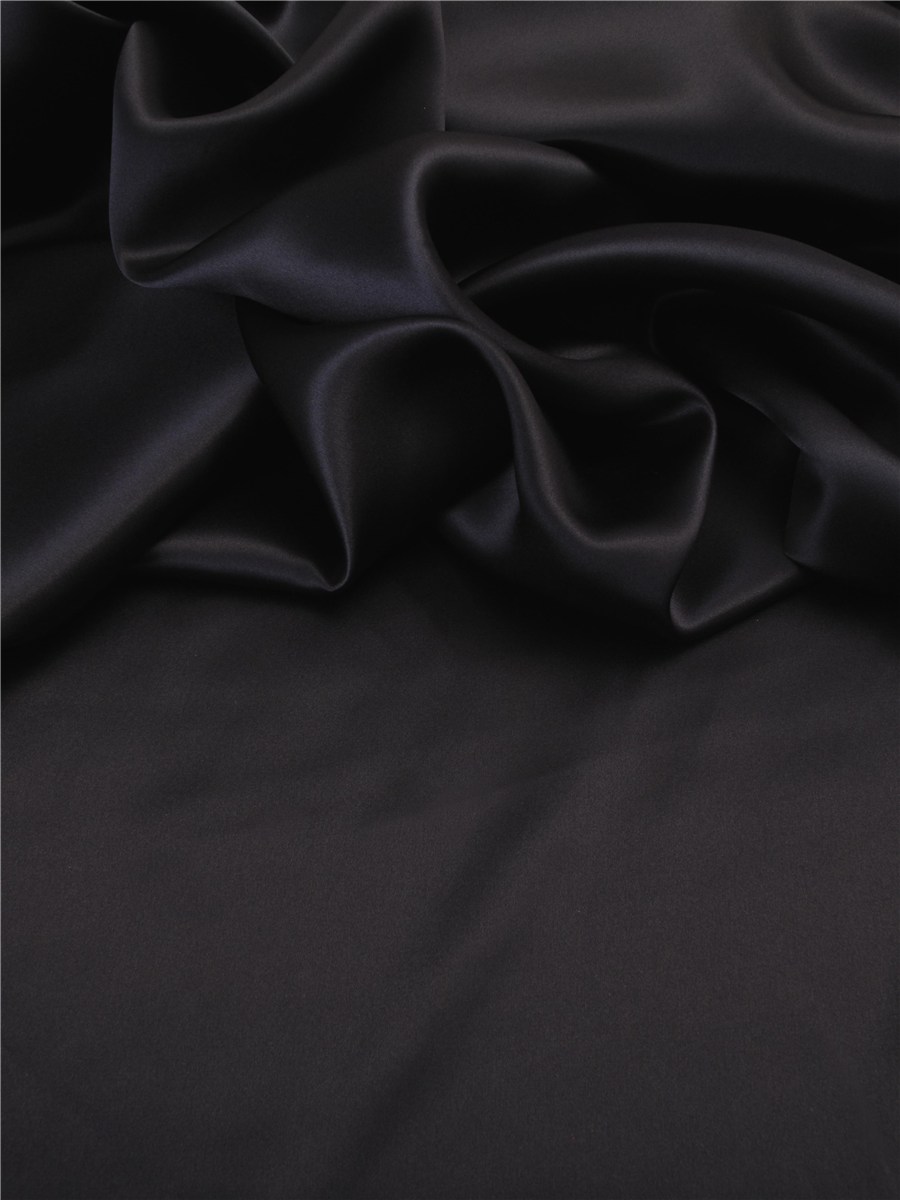 Silk Satin Crepe - Plain - Navy