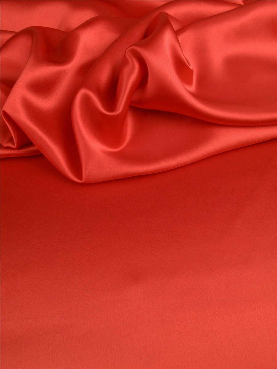 Crepe Satin en Soie - Uni - Poppy