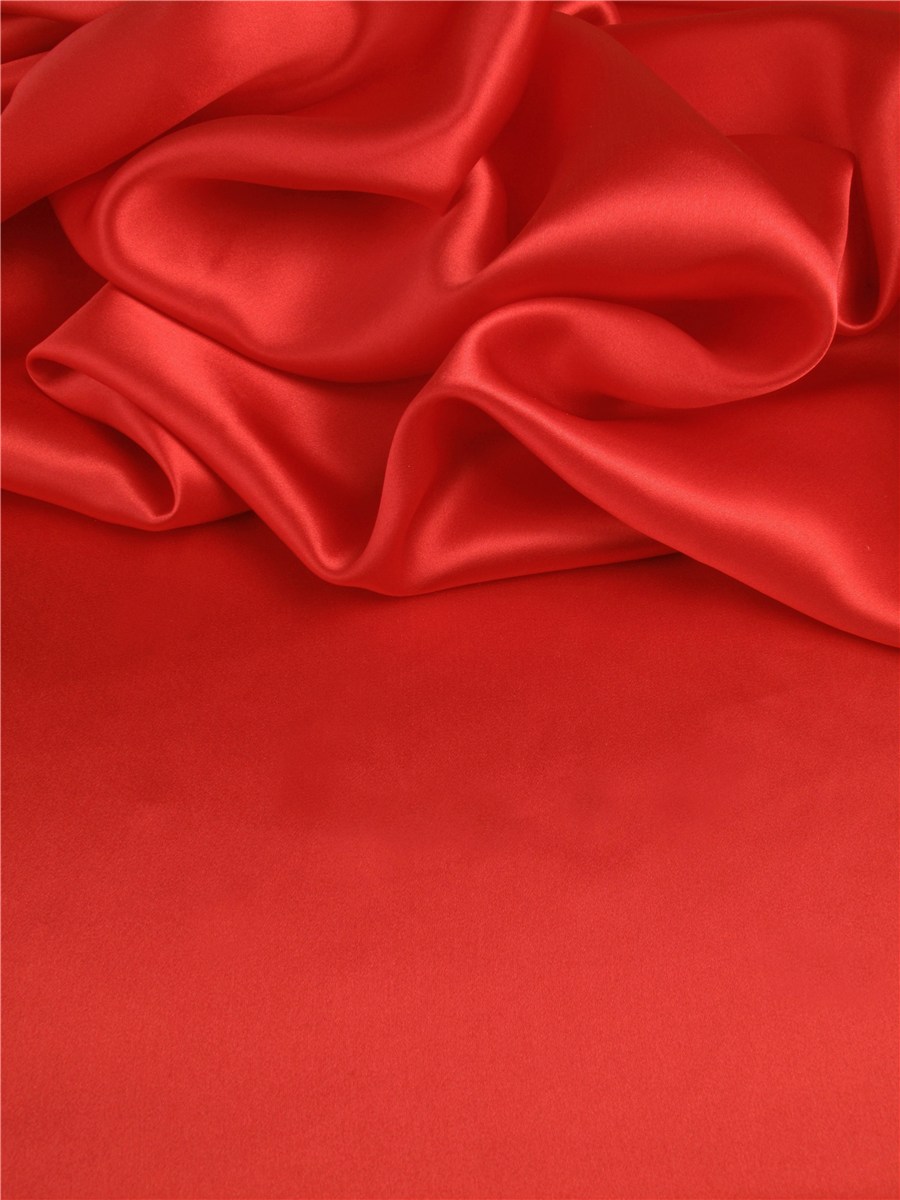Silk Satin Crepe - Plain - Ruby