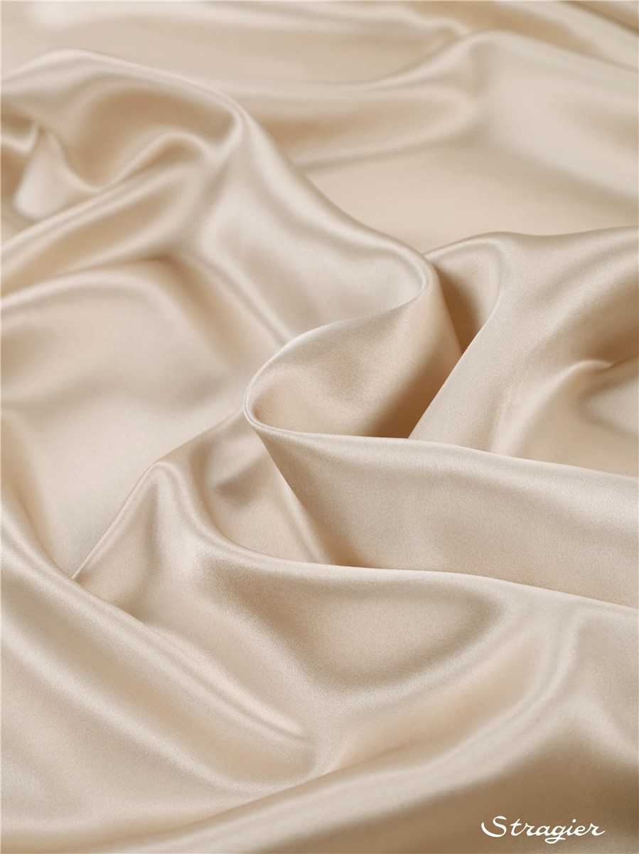 Crêpe Satin en Soie - Uni - Almond