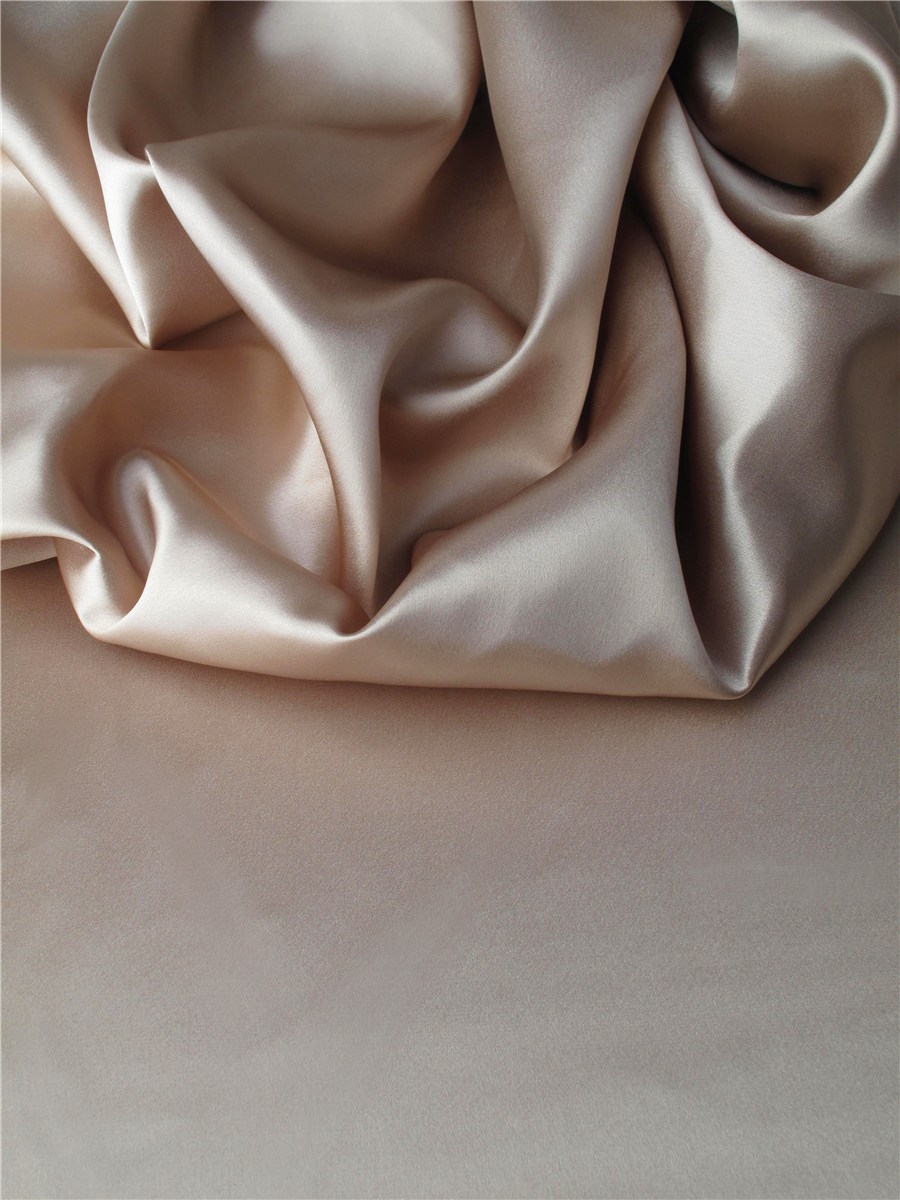 Crêpe Satin en Soie - Uni - Stone