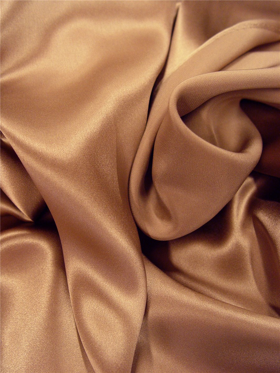 Crêpe Satin en Soie - Uni - Nougat