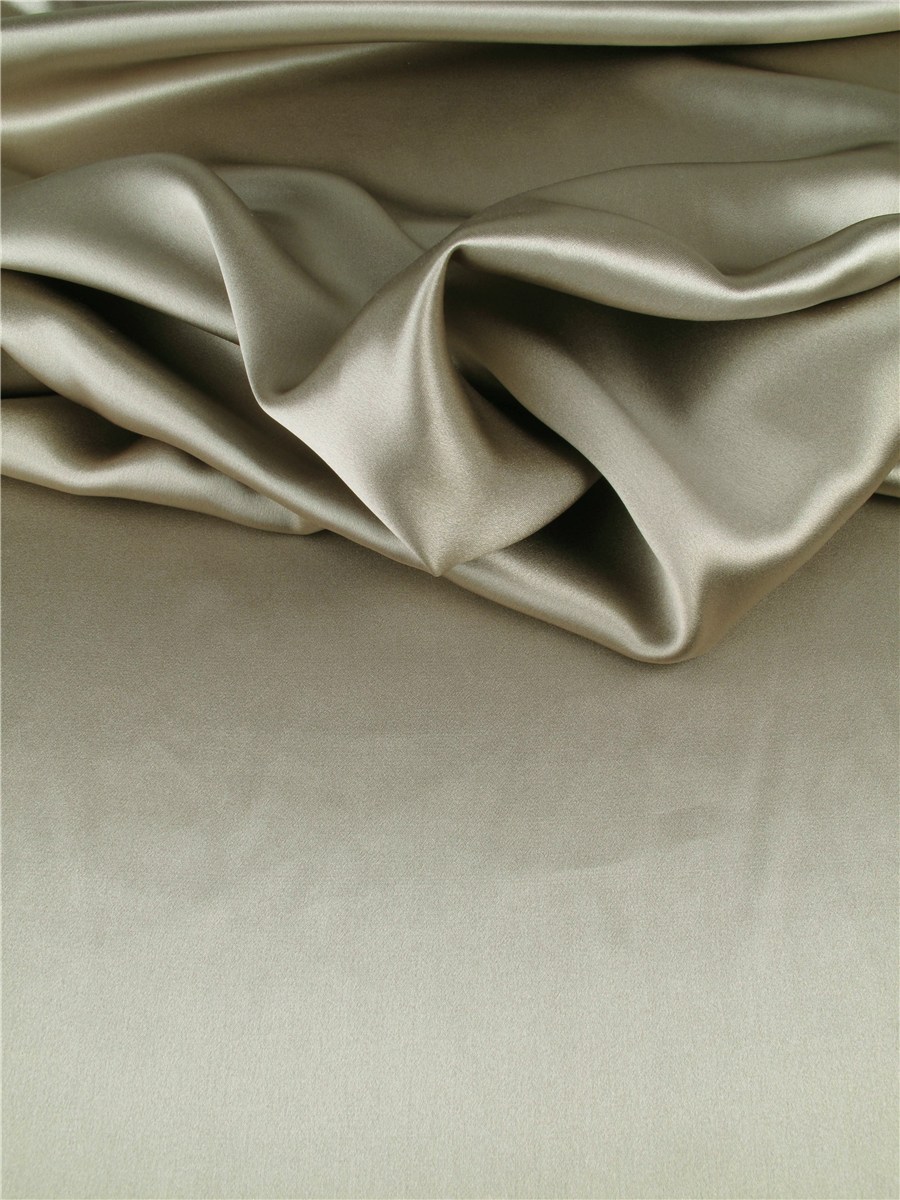 Crêpe Satin en Soie - Uni - Cobble