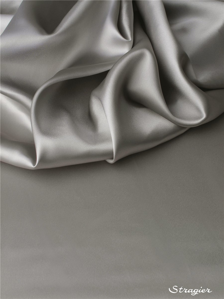 Crêpe Satin en Soie - Uni - Shale